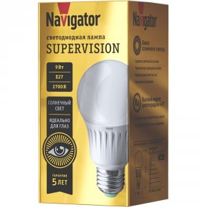 Лампочка Navigator NLL-A60-9-230-2.7K-E27-FR-SV (80548)
