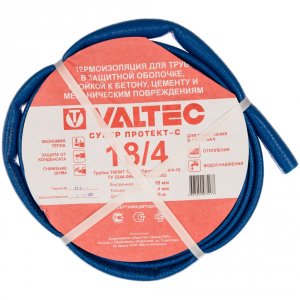 Трубная теплоизоляция VALTEC Протект диаметр 18 мм синяя 10 м (82943)