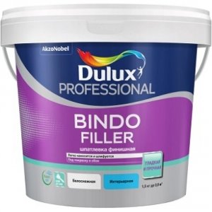 Финишная колеруемая безусадочная шпаклевка под покраску и обои DULUX DULUX Professional Bindo Filler финишная 0,9 л,/1,5 кг (5319761)