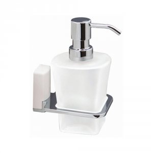 Дозатор для жидкого мыла Wasserkraft Leine K-5099W Хром Белый (K-5099WHITE)