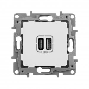 Зарядное устройство Legrand Etika USB type-A,C белая (672236)