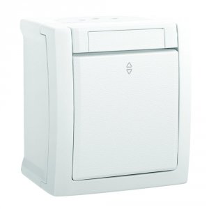 Одноклавишный проходной переключатель Panasonic Pacific 1кл. IP56 белый матовый WPTC40032WH-RU (54728 WPTC4003-2WH)