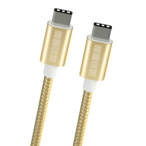 Кабель USB Type-C InterStep Type-C-Type-C, USB 2.0, 1 м, Gold (IS-DC-2TYPCUSNG-000B201)