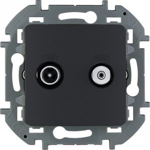 Двухкабельная розетка tv/sat Legrand Розетка TV/SAT "звезда" LEGRAND INSPIRIA Антрацит (673883)