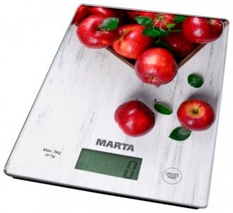 Весы кухонные Marta Mt-1634 яблоневый сад (30674)