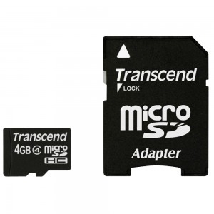 Карта памяти micro SDHC Transcend TS4GUSDHC4 Class 4 4GB