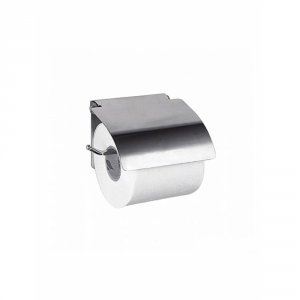 Металлический настенный держатель для туалетной бумаги Haiba HB504 с крышкой Хром