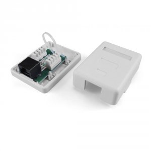 Компьютерная розетка Hyperline SB1-1-8P8C-C6-WH (430232)