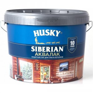 Защитный лак для стен и потолков Husky Siberian бесцветный 9 л (26240)