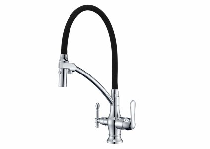 Смеситель для кухни Zorg Sanitary ZR 347-6 YF Хром Черный