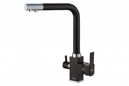 Смеситель для кухни Zorg Steel Hammer SH 805 BLACK CR Черный матовый Хром