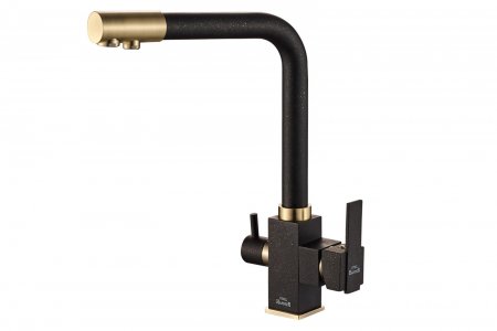 Смеситель для кухни Zorg Steel Hammer SH 805 BLACK BR Черный матовый Бронза