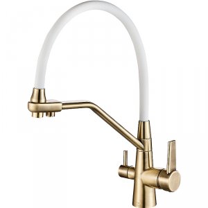 Смеситель для кухни Zorg Steel Hammer SH 903-8 BRONZE Бронза Белый