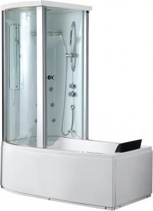 Акриловая ванна с душевой кабиной Gemy 170x85 G8040 C L с гидромассажем (G8040CL)