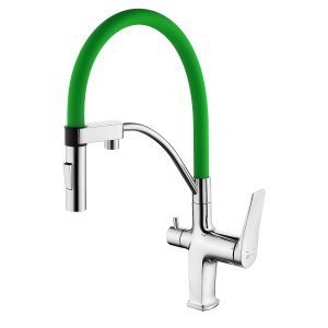 Смеситель для кухни Lemark Comfort LM3074C-Green Хром Зеленый