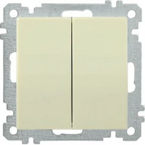 Двухклавишный выключатель Iek BOLERO ВС10-2-0-Б 2 клавиши кремовый (EVB20-K33-10)