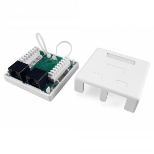 Компьютерная розетка Hyperline SB1-2-8P8C-C6-WH (430235)