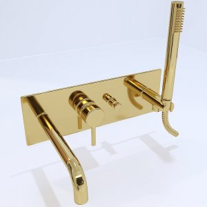 Смеситель для ванны Paffoni Light LIG001HG Золото