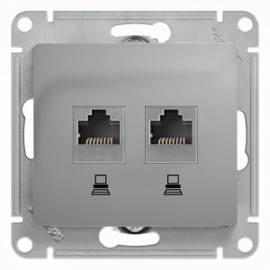 Двухместный механизм компьютерной розетки Schneider Electric GSL000385KK