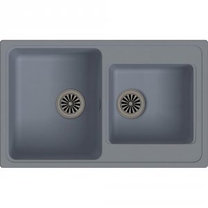 Кварцевая мойка Ewigstein Elegant E-80D серый металлик