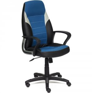 Компьютерное кресло TetChair INTER кожзам/ткань черный/синий/серый 36-6/С24/14 (12018)