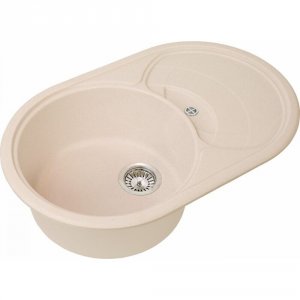 Кухонная мойка GREENSTONE GRS-18-328 бежевая
