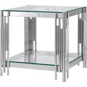 Журнальный столик Stool Group Гэтсби прозрачное стекло, сталь серебро (УТ000000888)