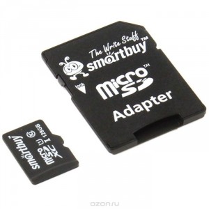 Карта памяти Smartbuy Карта памяти SmartBuy MicroSD XC 128 ГБ class 10 (с адаптером) (SB128GBSDCL10-01)