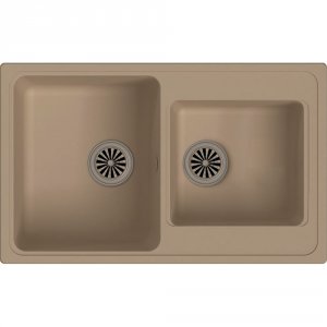 Кварцевая мойка Ewigstein Elegant E-80D бежевый