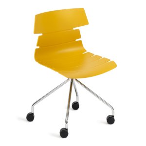 Офисный стул TetChair Hansen (mod. 606-1) пластик/металл 50х51х81 оранжевый/хром (14311)