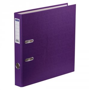 Папка-регистратор OfficeSpace 50 мм, бумвинил, с карманом на корешке, фиолетовая