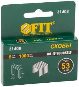 Скобы для мебельного степлера FIT DIY 31408