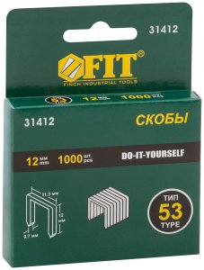 Скобы для мебельного степлера FIT DIY 31412