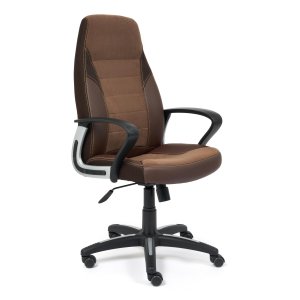 Кресло TetChair Inter кож/зам/флок/ткань, коричневый 36-36/6/TW-24 (15028)