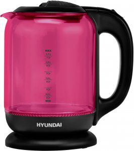Электрический чайник Hyundai HYK-G4808 малиновый/черный