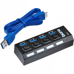 Разветвитель USB Buro BU-HUB4-U3.0-L 4порт. черный