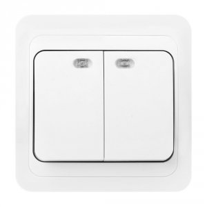 Двухклавишный выключатель Smartbuy SBE-02w-10-SW2-1