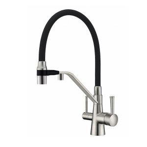 Смеситель для кухни Zorg Sanitary ZR 356 YF-NICKEL Никель Черный