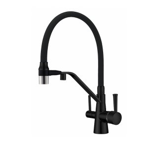 Смеситель для кухни Zorg Sanitary ZR 356 YF-BLACK NICKEL Черный матовый