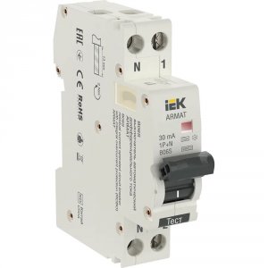 Автоматический выключатель дифференциального тока Iek ARMAT B06S (AR-B06S-1N-C06C030)