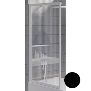 Шторка для ванной RIHO Lucid GD501 80 G005046121 (GDB508B000) профиль Черный стекло прозрачное