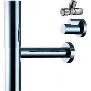 Сифон для раковины Hansgrohe 2 переходника с кожухом набор Flowstar хром (52120000) (52120000 00000008543)