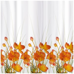 Штора для ванной Tatkraft FRENCH PEVA POPPIES (14046)