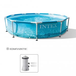 Каркасный бассейн INTEX Metal Frame Pool Set "Beachside"c фильтр-насосом 305х76 см 4485 л (28208)