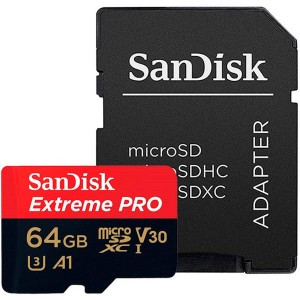 Карта памяти SDHC Micro SanDisk 64Gb ExtremePro V30 UHS-I U3 (SDSQXCG-064G-GN6MA)