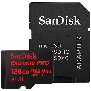 Карта памяти SDHC Micro SanDisk 128Gb ExtremePro V30 UHS-I U3(SDSQXCG-128G-GN6MA)