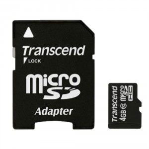 Карта памяти micro SDHC Transcend 4GB TS4GUSDHC10