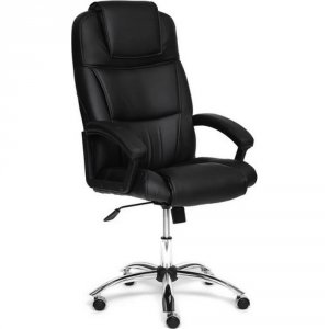 Компьютерное кресло TetChair BERGAMO (хром) кож/зам черный 36-6 (9517)