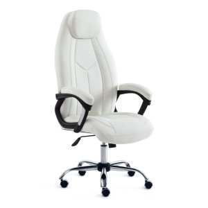 Кресло TetChair Boss (хром) кож/зам, белый 36-01/36-01/06 (15306)