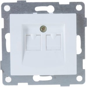 Двойной механизм компьютерной розетки Gusi Electric С10К2-001
